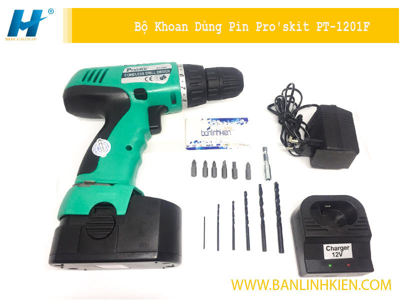 Bộ Khoan Dùng Pin Pro'skit PT-1201F